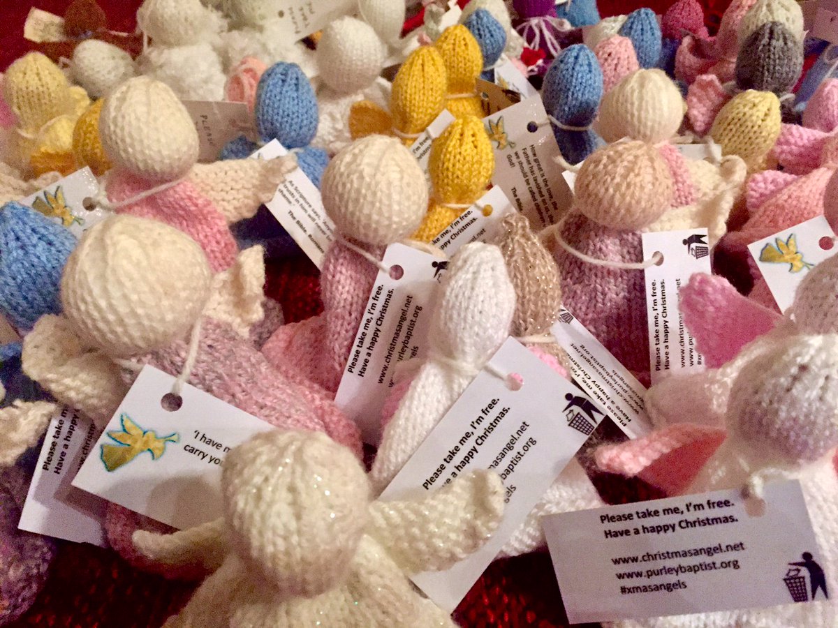 PurleyBaptist's tweet photo. A choir of 204 @knittedangels  ready to descend in #Purley! #xmasangels https://t.co/4YcZ6BoH62