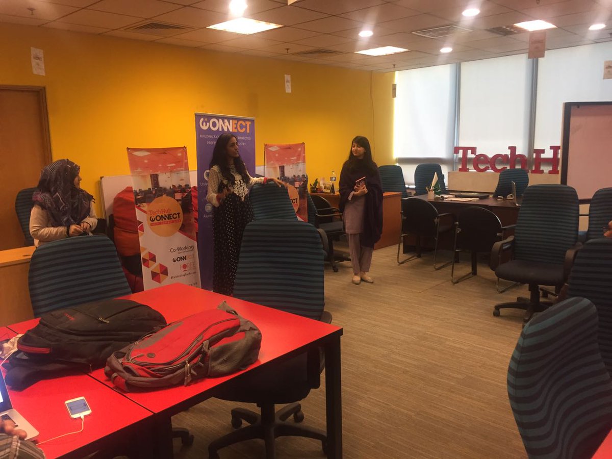 TechHubConnect's tweet photo. .@ayeshakhanna1 CEO ADDO met with our #9thcycle and was amazed at the quality. She also offered to get international connections for them. https://t.co/U1P5Gi7cw1