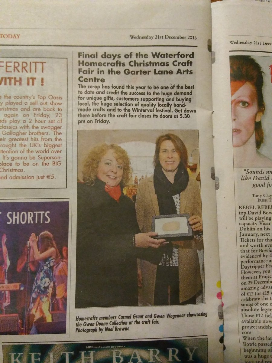 waterfordcrafts's tweet photo. .@carmelgrant &amp; Gwen Wagelaar looking lovely @waterfordtoday thanks to @NoelBrowne5. Craft fair closing Friday #whcrafts #lovewaterford https://t.co/QYuuqjyB7c