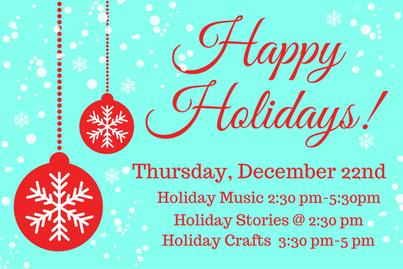 SeguinPublicLib's tweet photo. Join us tomorrow afternoon, we will have Holiday music, stories, and crafts for all the kiddos out on winter break. #SeguinPublicLibrary https://t.co/8dHDsxIFO1