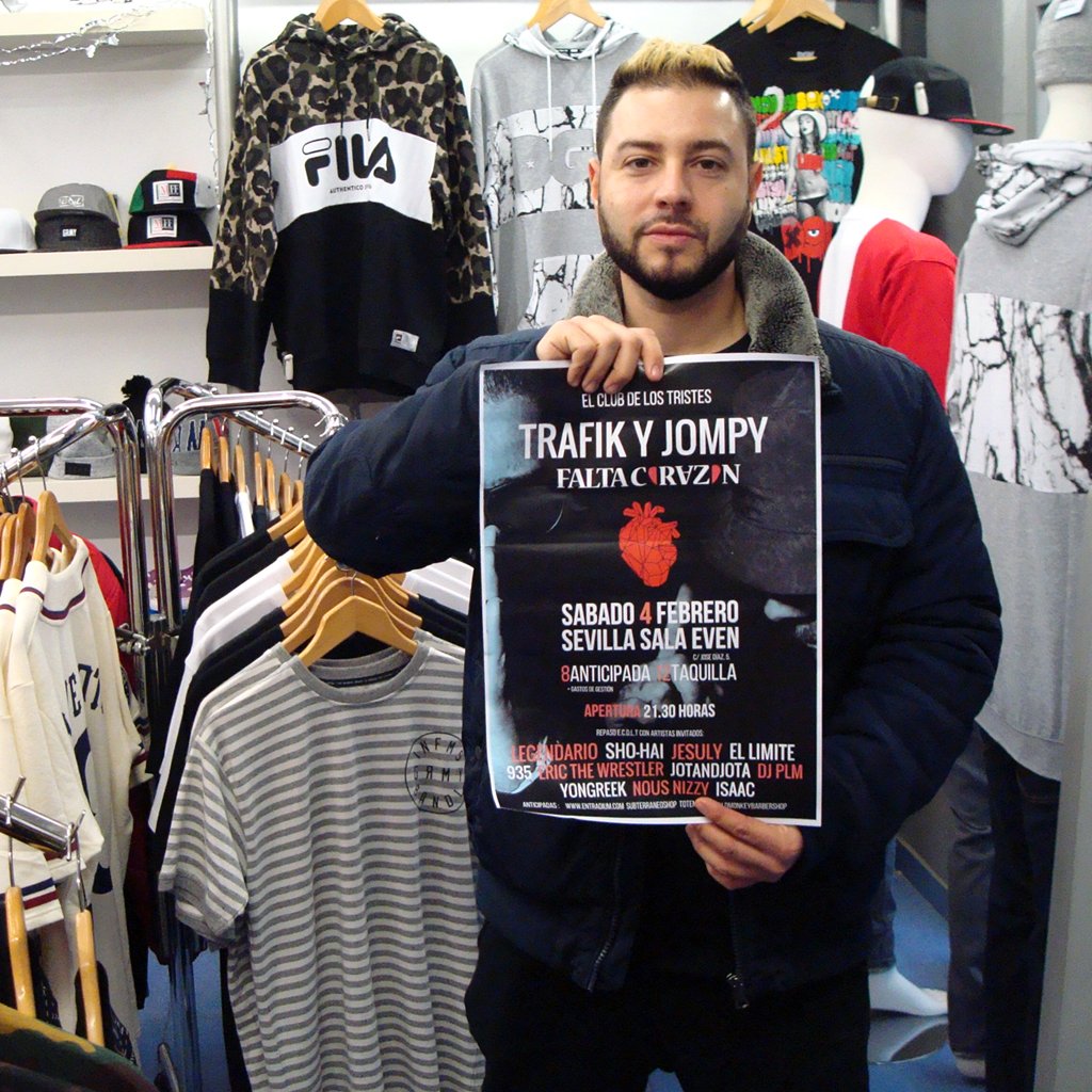 <a href="/trafiktraff/">TRAFIK TRAFF</a> en <a href="/SubterraneoShop/">Subterráneo Shop</a> para decirte que no puedes perderte su concierto con <a href="/jompy_minimos/">JOMPY</a> del 4 de Feb. en Sevilla!