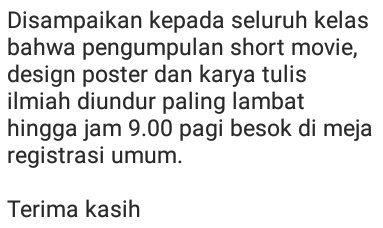 Assalamualaikum
Berikut adalah informasi tambahan lomba fotografi dan lomba short movie porseni SMAN 4 Kendari

#SMAN4Info