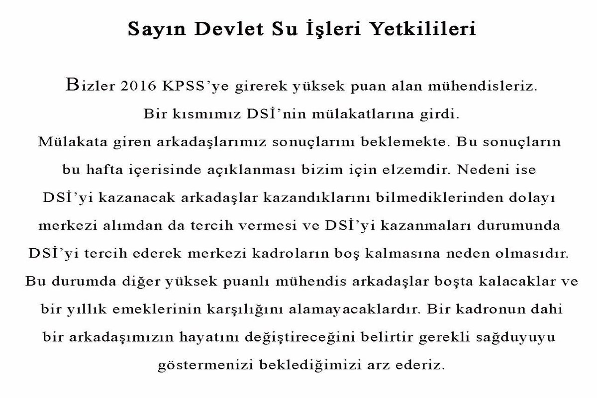 Muhendiss82's tweet photo. Sn @VeyselEroglu @muratacu DSİ mülakatları ile ilgili açıklamamız ektedir lütfen sonuçları açıklayınız @dsi_gn_md #KadrolarYanmasınDsi https://t.co/ibb6Xltkgq