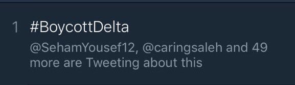 SalehUpdates's tweet photo. #BoycottDelta is the number 1 trend in the UK https://t.co/puwmiMKm52