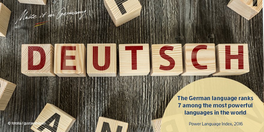 MakeitinGermany's tweet image. #German ranks among the Top 10 of the most #powerful languages in the #world. Read more facts about the GER language make-it-in-germany.com/en/for-qualifi…