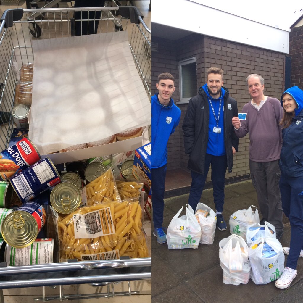 WBAFoundation's tweet photo. Generously donated to West Bromwich food bank as well as offering match tickets to the guys who run them for the wonderful job #GiveBack https://t.co/MLJK1Q5Va7