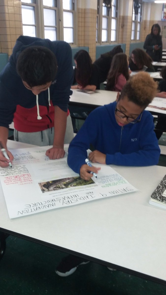 District1NYC's tweet photo. PS 140 #JrAmbassadors explored UN's 17 Goals for Sustainable Development in #GalleryWalk to determine their project focus.  @NYCSchools https://t.co/2RoaLNmt30