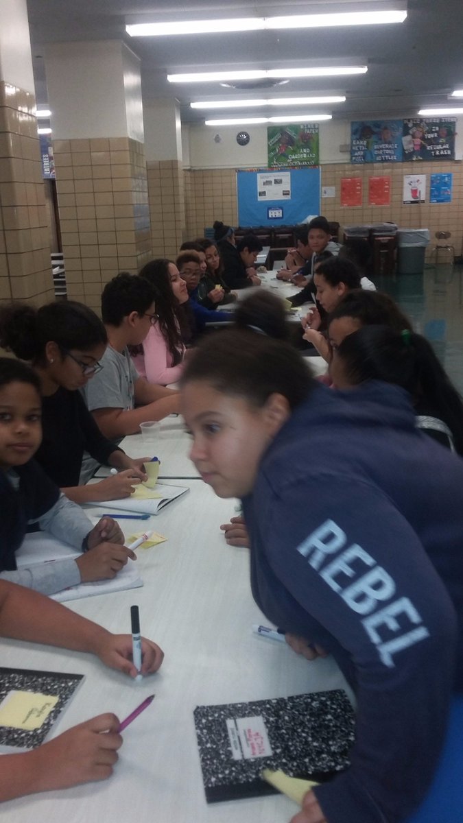 District1NYC's tweet photo. PS 140 #JrAmbassadors explored UN's 17 Goals for Sustainable Development in #GalleryWalk to determine their project focus.  @NYCSchools https://t.co/2RoaLNmt30