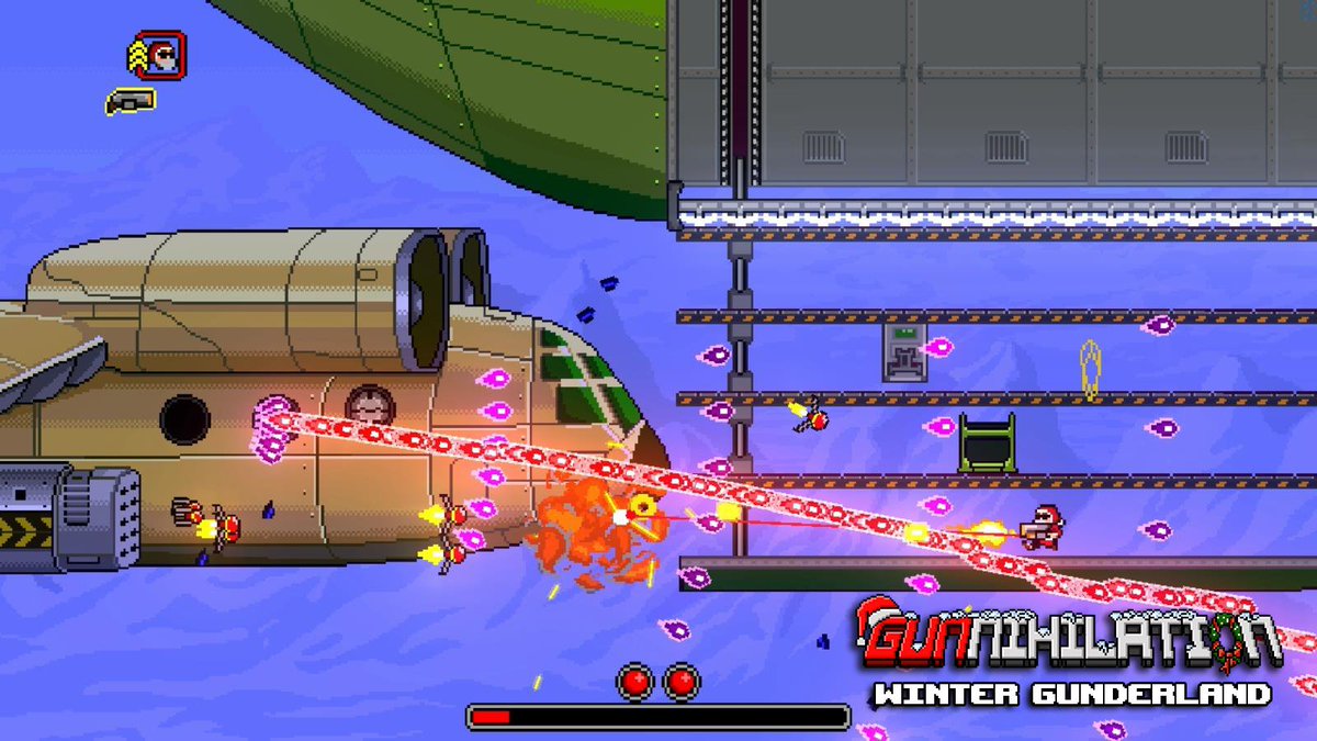 Award-winning bullet hell platformer <a href="/Gunnihilation/">Gunnihilation</a> on #Steam! 4-player couch co-op now with 110% more ultraviolence store.steampowered.com/app/502920/