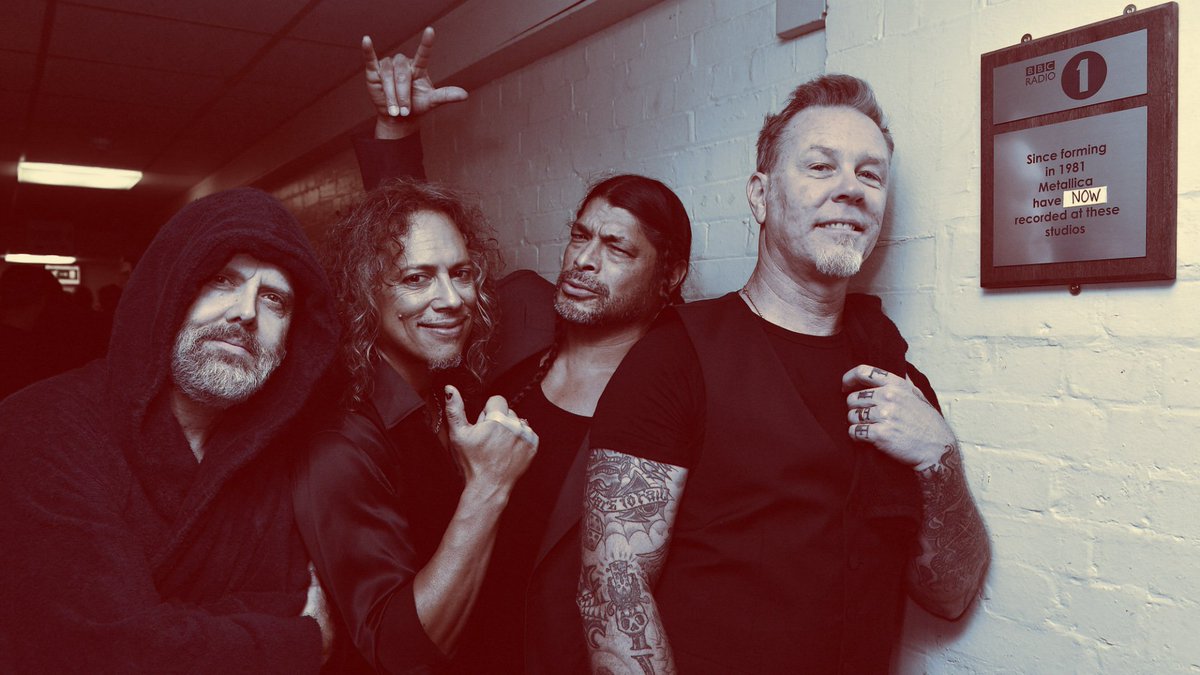 BBCRadio2's tweet photo. Metallica's Lars Ulrich reads "The Dinosaur That Pooped Christmas" - a 📖 by two of McFly https://t.co/3tPS3WT85x https://t.co/YSjeyivwnk