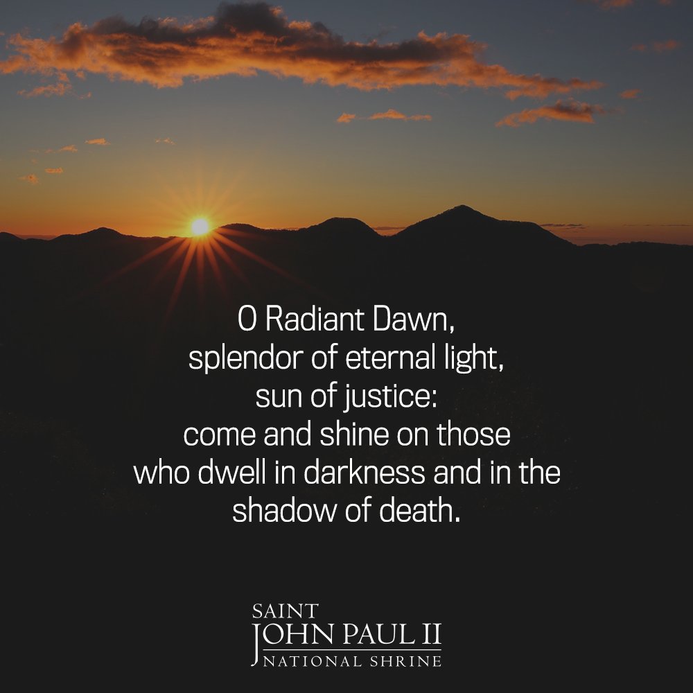 JP2Shrine's tweet image. O Radiant Dawn,
splendor of eternal light, sun of justice:
come and shine on those who dwell in darkness and in the
shadow of death. #advent