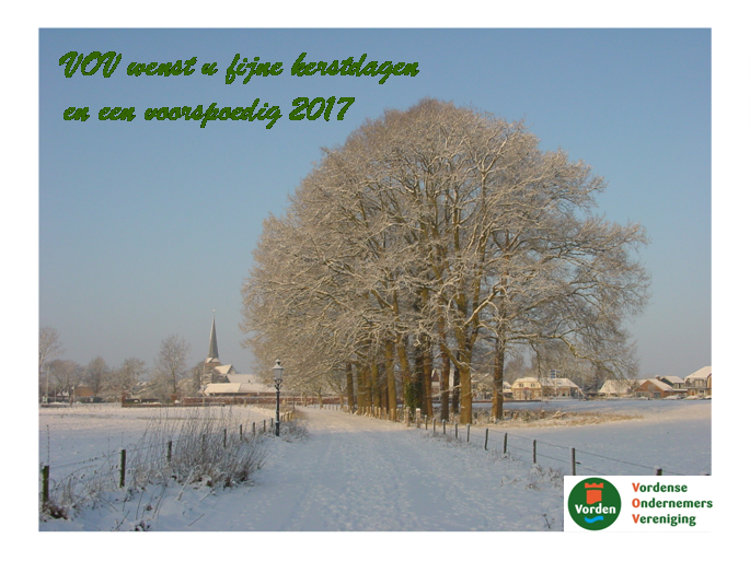 De Vordense Ondernemersvereniging wenst u fijne kerstdagen en een voorspoedig 2017!