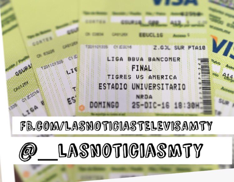 nmasmonterrey's tweet photo. ¡¡ Atentos !! Te llevamos a la Gran Final #Tigres Vs #America #BoletosTigresLasNoticias ¡¡Tu puedes estar ahí !! https://t.co/lUbN6X5s6R