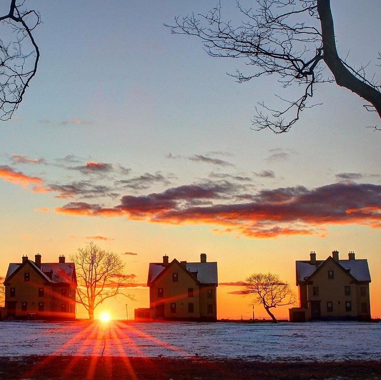 Orange Glow Wintry Sunset, Fort Hancock NJ -By Mark A Costa instagram.com/costamarka/ #SandyHookNJ #Jerseyshore #NewJersey #NJ <a href="/SHFNJ/">Sandy Hook Foundation (NJ)</a>