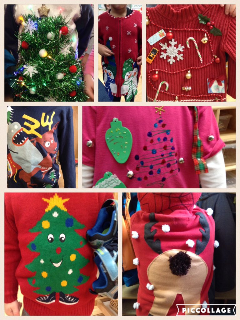 fdkarmstrong's tweet photo. #UglyChristmasSweater #notugly #DIY #Kindergarten #creativity #schoolspirit #GLArocks https://t.co/bxpJofItAs