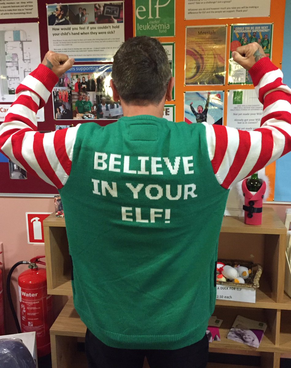 elfcharity's tweet photo. I think the jumper says it all! #SantasLittleHelper Kelvin flexing his muscles after a visit to #YartyWard @RDEhospital #elfcss https://t.co/mYwSH0Joid