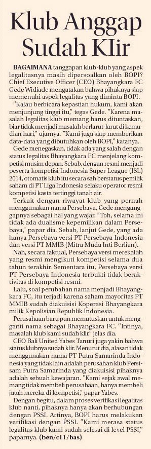 Gua ga akan bahas Gede yg mbundet kayak JMBT, tapi bahas Pak Yabes yg blunder yaitu ga membeli PT Persisam Putra tapi beli jatah kompetisi.