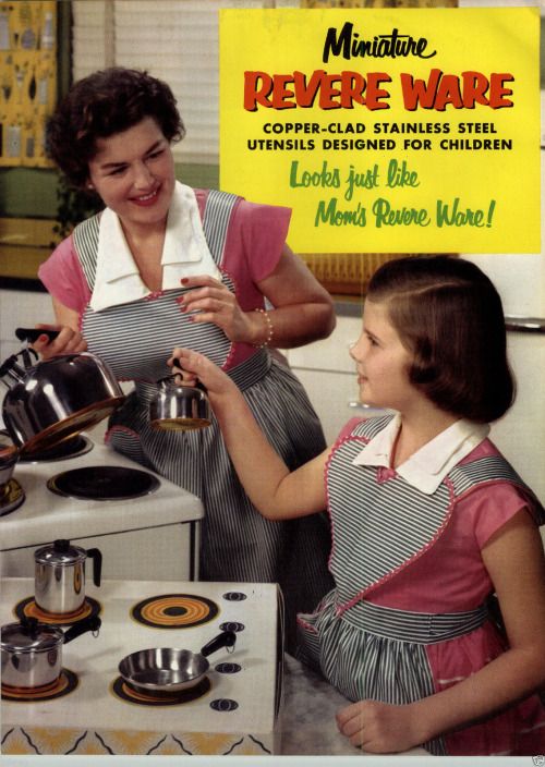 vintage RevereWare toy kitchen cookware, child's size Revere Ware