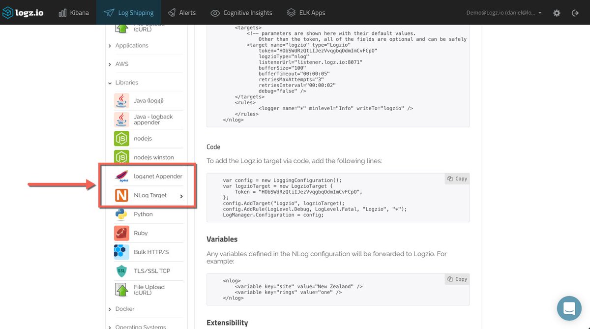 proudboffin's tweet image. New #dotnet log shipping methods added to @logzio - for #NLog and #log4net cc/ @dotnet @NLogOfficial