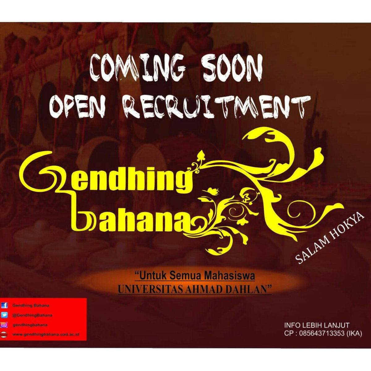 Lets join us gamelan lovers, saatnya yang muda yang berkarya .. persiapkan diri kalian dan tunggu info selanjutnya 😉