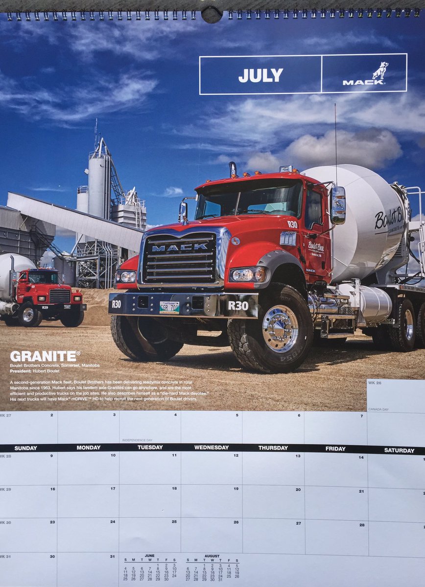Mack Trucks on Twitter "2017 Mack Calendar Contest Granite winner