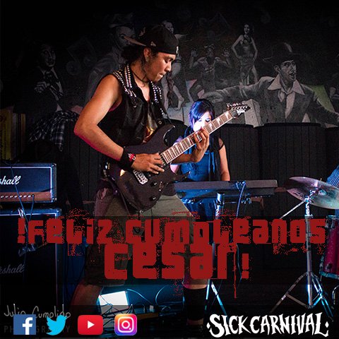 SickCarnival's tweet photo. #Misojerassonpor festejar el cumpleaños de nuestro guitarrista ¡Cesar!
Felicitalo aquí... https://t.co/qWxtBZbIJn