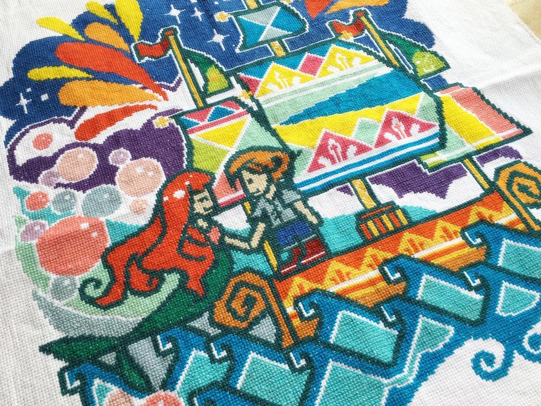 Ariel Cross Stitch - Modern Cross Stitch - Disney Princes… tuppu.net/a087fdba #japanesepattern #KidsCrossStitch