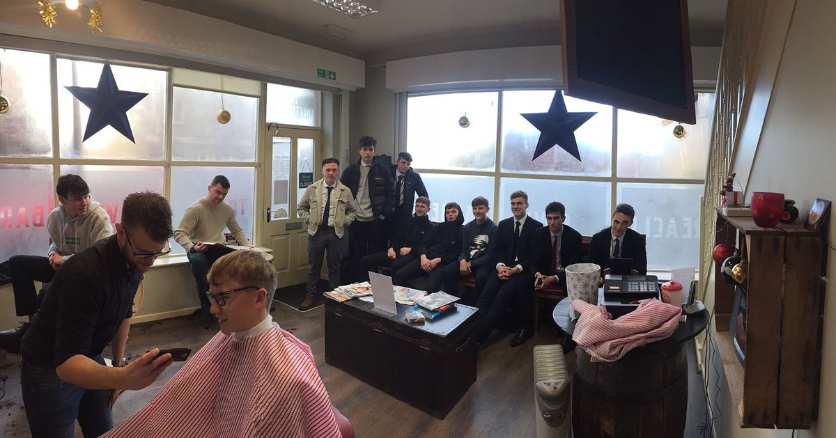 Busy day today! Some of our regulars in for a fresh trim in prep for their xmas ball. Have fun lads #PresentYourBestSelf #Macclesfield