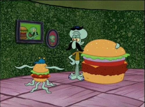 remember that one time when squidward married a krabby patty and had a kid with it