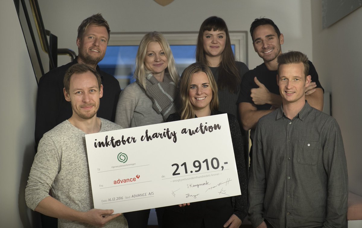 Julegave fra <a href="/advanceCPH/">Advance CPH</a> på 21.910 kr. fra #Inktober2016
Vi er meget taknemmelige og beløbet gør en forskel for ramte af #hjernerystelse &lt;3