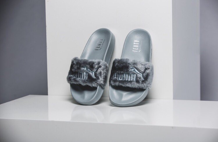 puma fenty slides grey