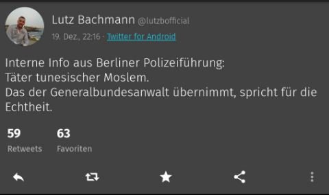 Ali Utlu (@alicologne) on Twitter photo Wie konnte Lutz Bachmann diesen Informationsvorsprung haben? Diese Info wurde heute erst verbreitet.
<a href="/bka/">Bundeskriminalamt</a> <a href="/polizeiberlin/">Polizei Berlin</a> Wie konnte Lutz Bachmann diesen Informationsvorsprung haben? Diese Info wurde heute erst verbreitet.
<a href="/bka/">Bundeskriminalamt</a> <a href="/polizeiberlin/">Polizei Berlin</a>