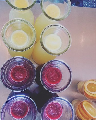 Rustwynwood's tweet photo. Mimosas &amp; Passion Fruit Sangrias lining up! Keep them coming!! https://t.co/e6ECYq5uoh