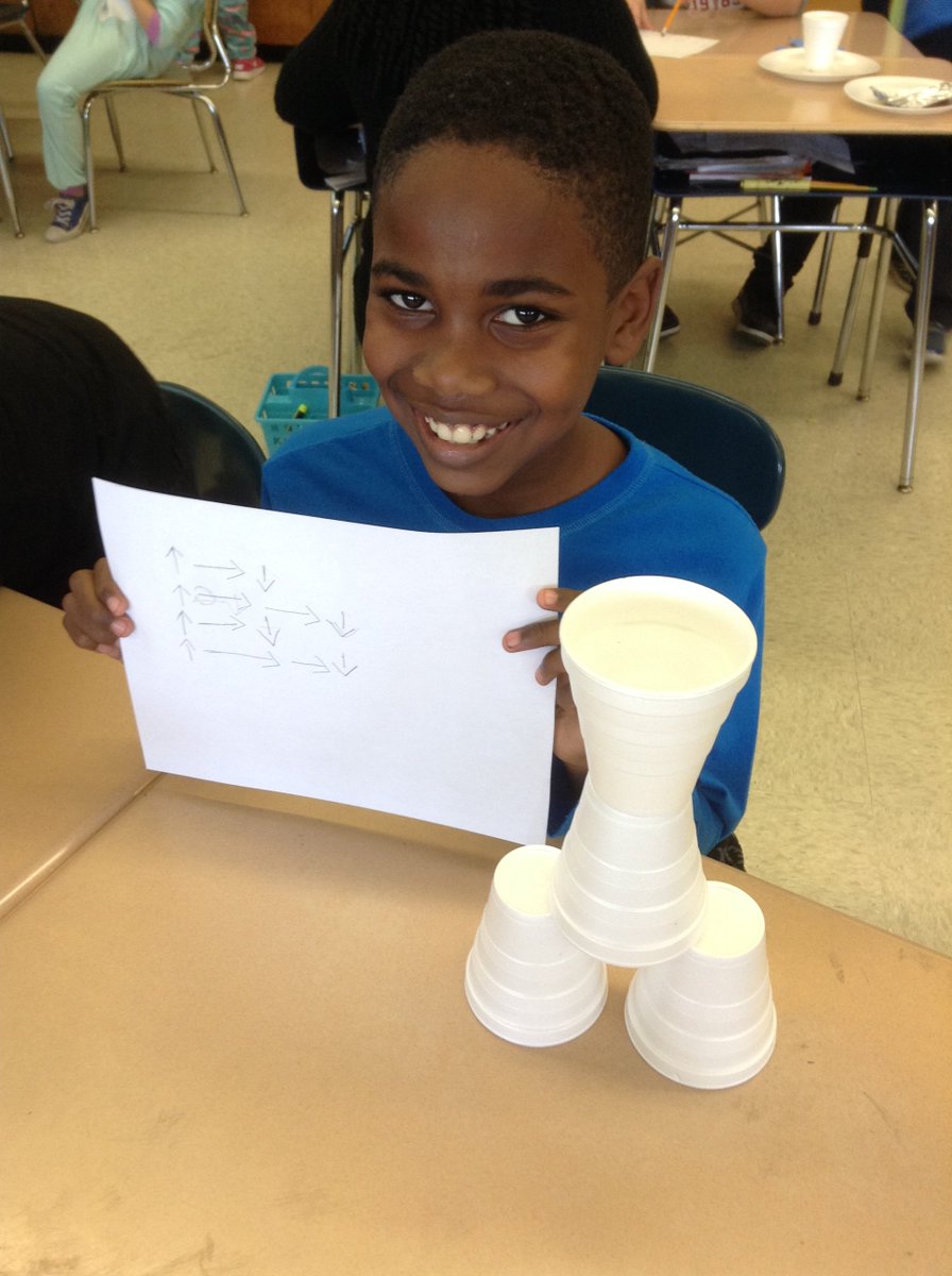 Sandy4STEAM's tweet photo. Fourth grade writing and reading cup stacking code @GMASteam for @hourofcode. @kcs_stem @KCSScience @KCSinnovation #codeunplugged #sofun https://t.co/y7y454o91c
