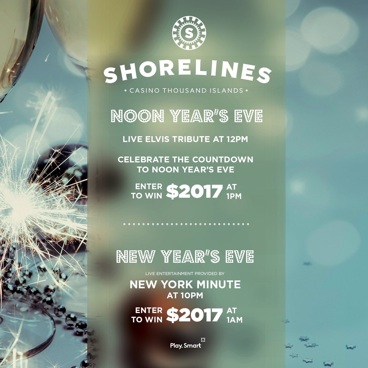 ShorelinesCTI's tweet photo. Ring in the #NewYear at @ShorelinesCTI ! Join us for a whole day of live music, buffet, cash draw prizes and so much more to celebrate! https://t.co/gXeiikMOEQ