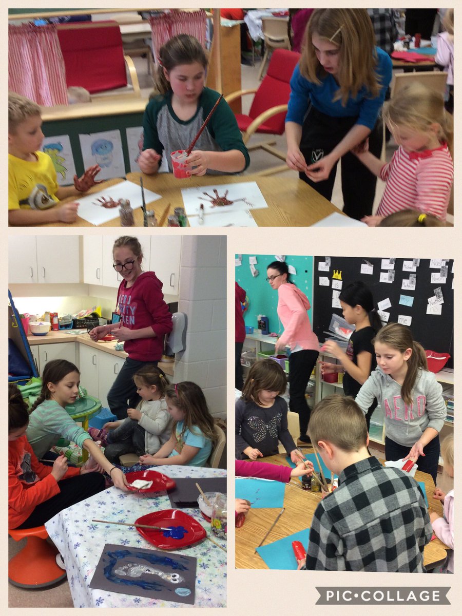 The Grade 5/6 girls came to do Christmas crafts with the Kindies today. #RidgewoodPS #studentteachers #bigkids