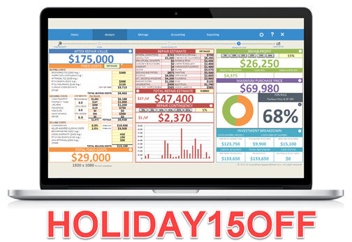 houseflipsheet's tweet photo. Only 12 hours left in the House Flipping Spreadsheet Holiday Sale...Use coupon code HOLIDAY15OFF to get 15% off!

https://t.co/mYZ9v5zW4K https://t.co/XoTyfJwyga