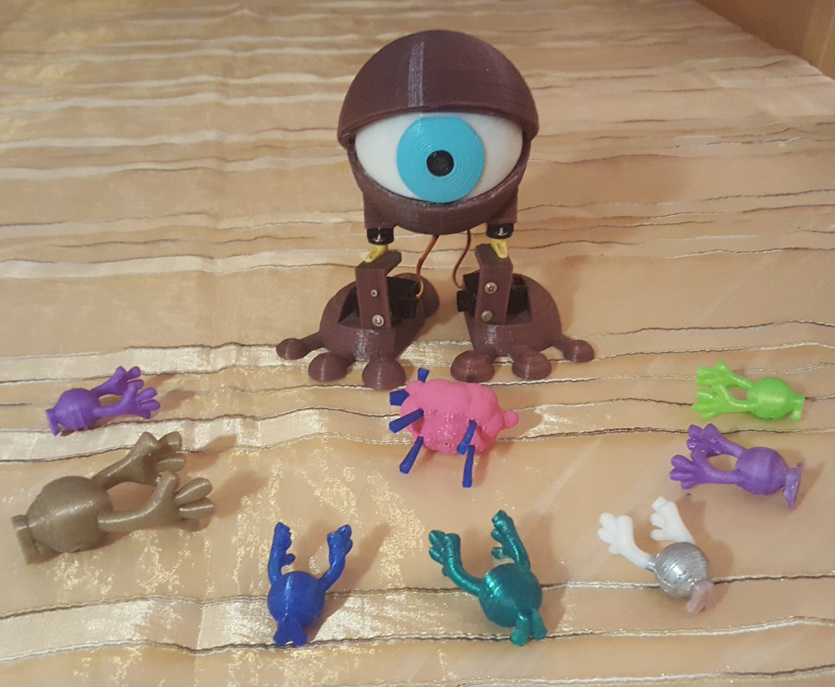 After they heard <a href="/PurpleEyeBot/">Purple Eye</a> is going on <a href="/ngcruise/">Ngcruise</a>, the other 3d-printed creatures started worshiping it