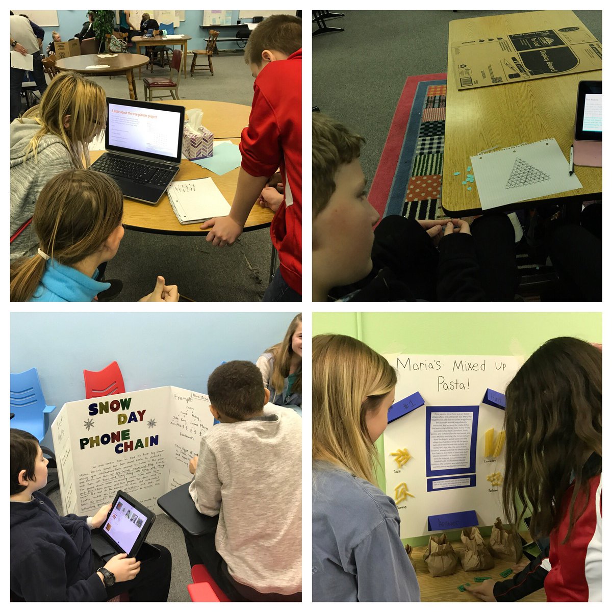MrsEmling's tweet photo. Our problem solving fair! #getcreativewithmath #problemsolving @WAWMInstruction @LaneWAWM @deidre_roemer https://t.co/61UdB3gPc1