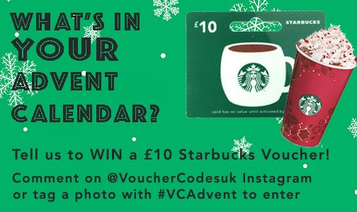 vouchercodesuk's tweet image. We&apos;re giving more Starbucks gift cards away this week over on Instagram! bit.ly/2hID2Oe #VCADVENT #competiton 🎅