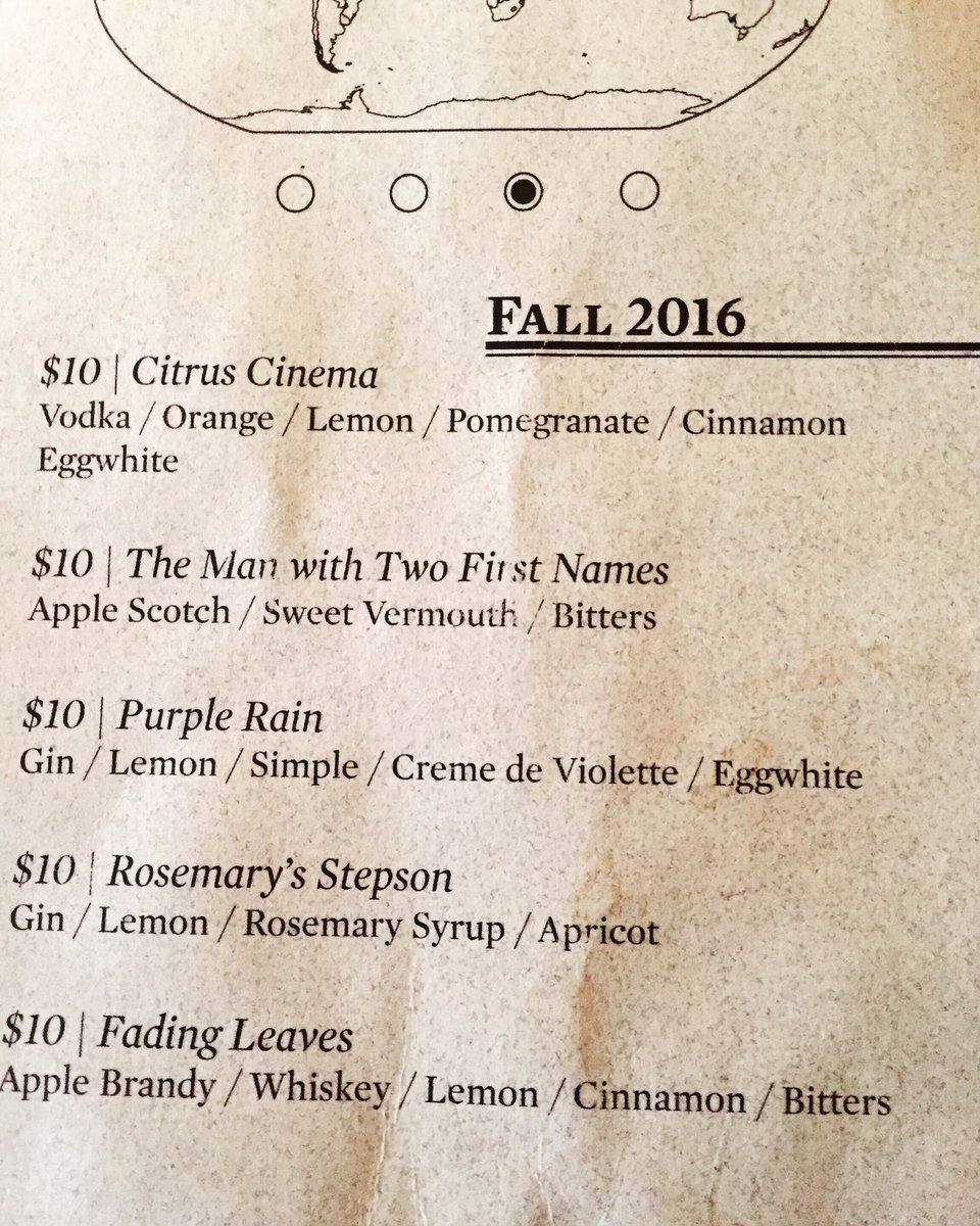 Last chance to grab a cocktail from our Fall menu, as our Winter cocktail menu will be released tomorrow. Come by!