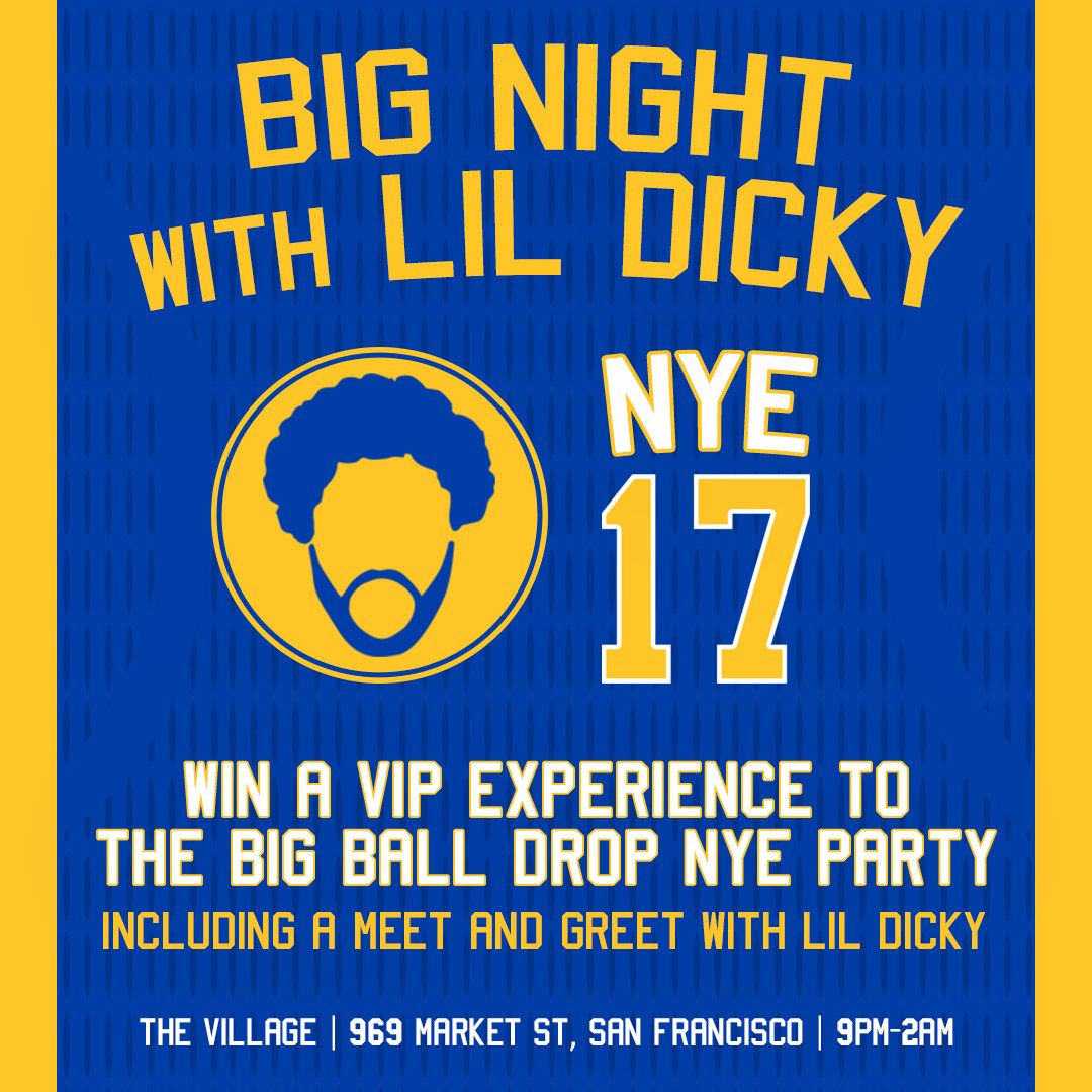 106KMEL's tweet photo. Welcome the New Year with @lildickytweets at the Village in SF w/ a vodka bar +  private bar + M&amp;G w/ #LilDicky! https://t.co/khkZTDJFYT https://t.co/xpghvLhvwS