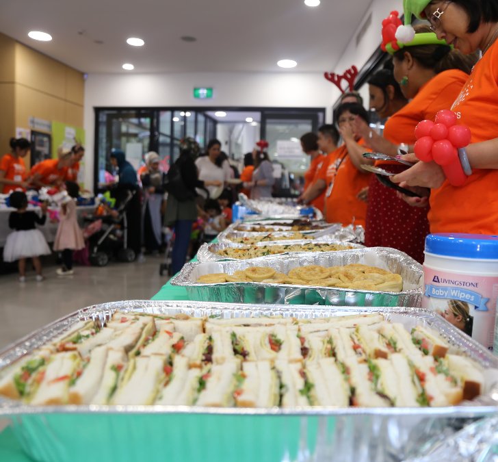 The wonderful people at <a href="/almond_bar/">Almond Bar</a> provided food + a warm welcome to a special group of families at SSI's Children's #Christmas Party