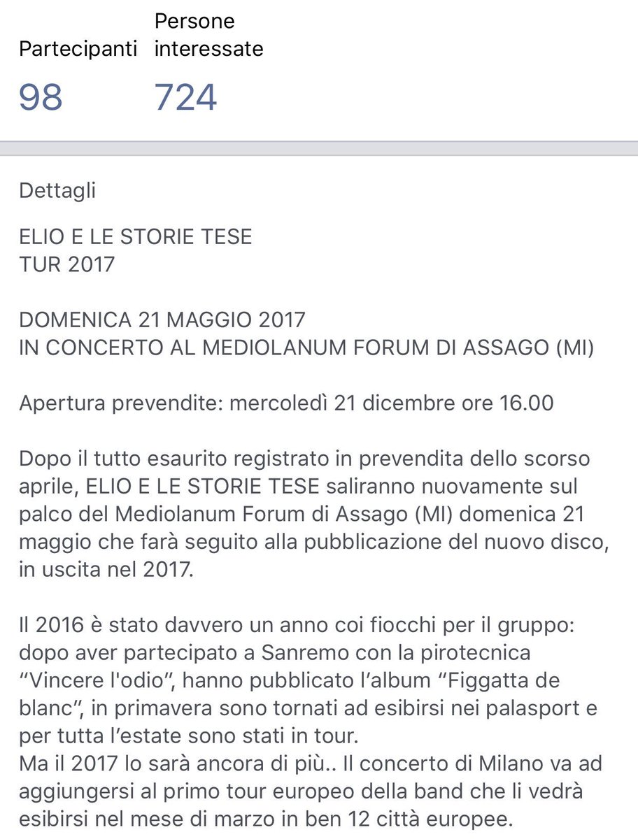 @Degio84 questo quello che hanno scritto nell'evento Facebook