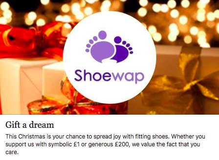 OddShoeSwap's tweet photo. Gift a dream! Help a brave boy's dream come true this Christmas https://t.co/S2a0B1HrEC https://t.co/PTz90bZ7Xn