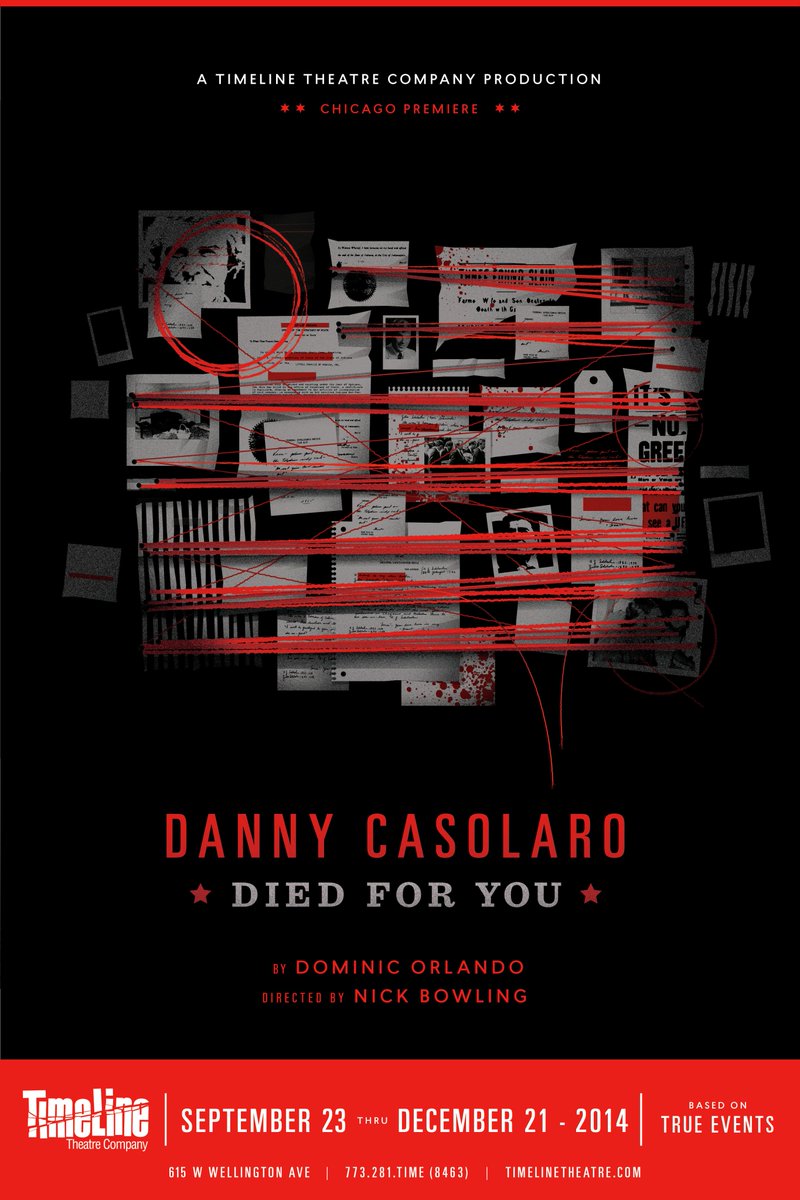 TimeLineTheatre's tweet photo. #OTD in 2014, DANNY CASOLARO DIED FOR YOU closed. Fun fact—before Kyle Hatley starred here, he was a TimeLine intern in 2004! #TimeLine20th https://t.co/JD3JDO35rs