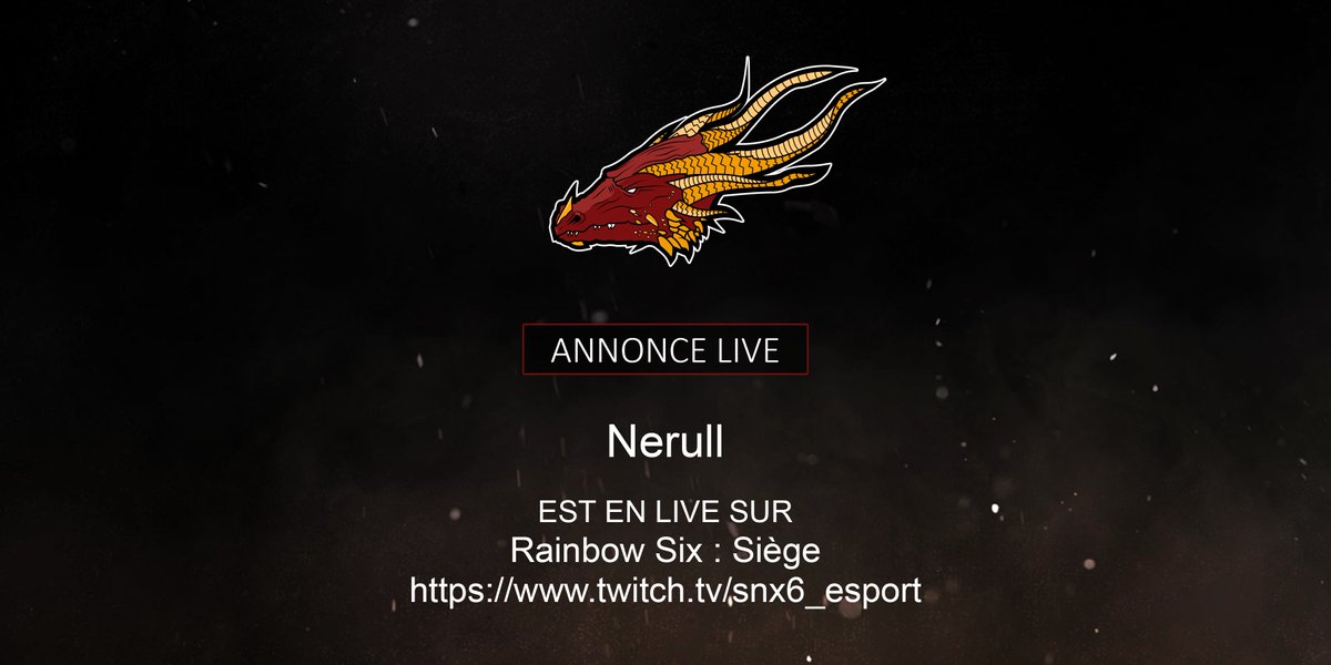 SnX6_Nerull's tweet photo. #SnX6 Nerull part en #Live sur #RainbowSixSiege ! Venez le suivre ici : https://t.co/7nkkTCoGja 
@SnX6_Esport https://t.co/yaxOxBZQWo