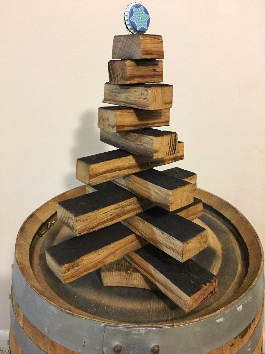 BrewCrafted's tweet photo. Barrel on barrel. Whisky barrel staves mini Christmas tree #beer #craftbeer #brewcrafted #woodworking #barrel #craftedprojects https://t.co/JcgthjM0Ig