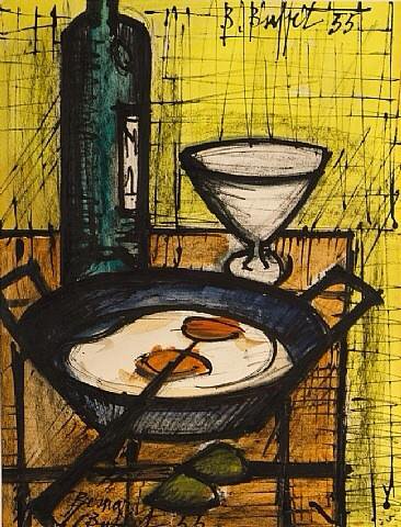 sup________'s tweet image. Nature dead by Bernard Buffet 1955