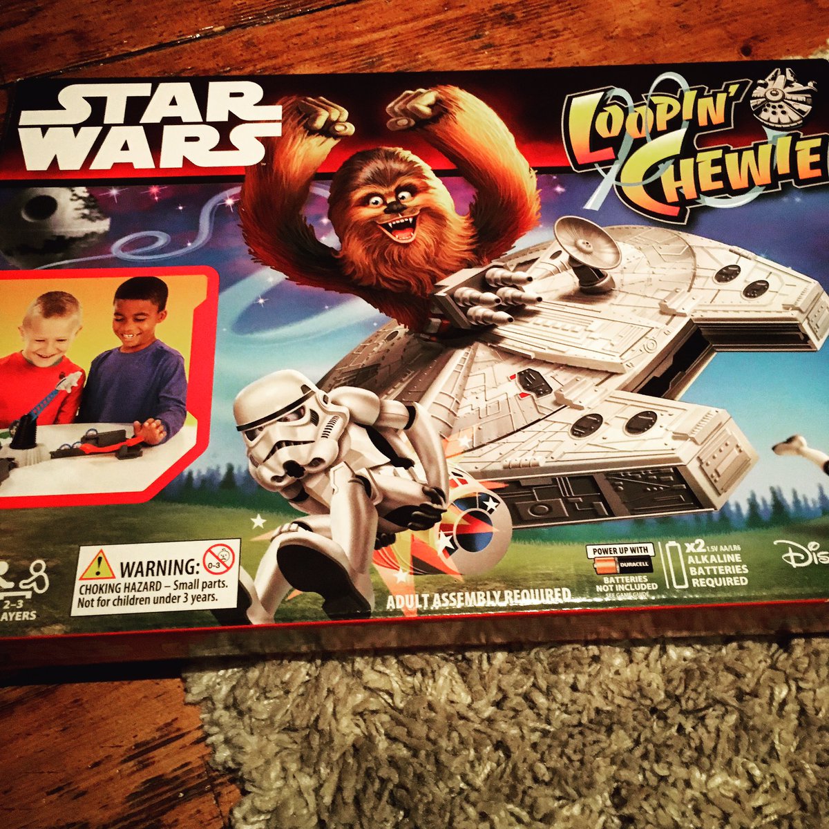 DanTyP83's tweet photo. New favourite thing! Thank you @tomfail &amp; Aimi. Love it. #loopinchewie #chewie #starwars #games #boardgames #present #amazing #somuchfun https://t.co/eI3L0GRRW5